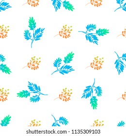 Beautiful light delicate leaves. Vector seamless pattern