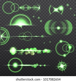 beautiful light effects on transparent background
