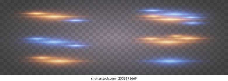 Schönes Licht blinkt. Lichteffekt von Linien. Vektorgrafik