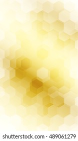 beautiful light gold color hexagonal background. vector illustration. polygonal pattern. design for banner, presentation, wallpaper.