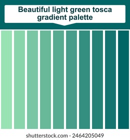 Beautiful light green tosca gradient palette. Abstract Colored Palette Guide. Elegant concept color palette
