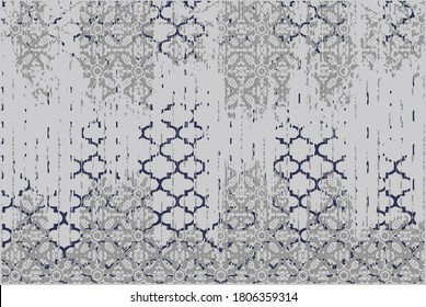 Beautiful light grey minimal bohemian classical carpet of machine work at vector