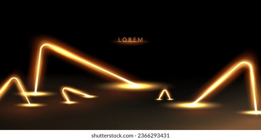 beautiful light lines background on black background abstract design vector illustration