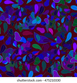 Beautiful light magenta color autumn leaf fall seamless pattern.