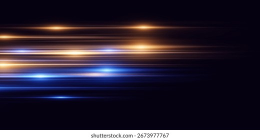 Schöne Lichtreflexionen. Glühender abstrakter Effekt von Neonlinien.