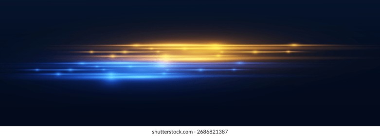 Beautiful light reflections. Glowing abstract effect of neon lines.	