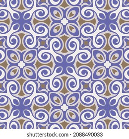 Beautiful light seamless pattern with Persian motives. Vector illustration for print, fabric, cover, packaging, interior decor, blog decoration and other your projects.