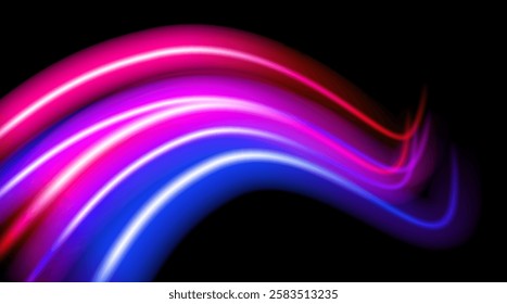 beautiful light speed line background on black background abstract design vector 