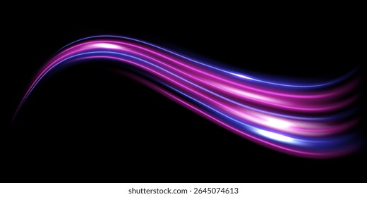 Hermoso fondo de línea de velocidad de luz sobre fondo negro Ilustración vectorial de diseño abstracto