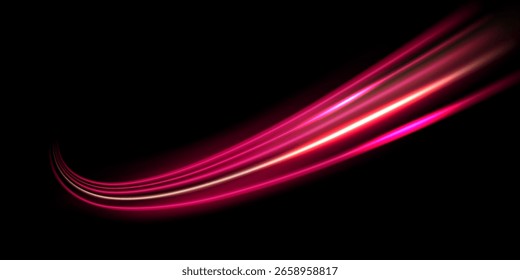 schöne Lichtgeschwindigkeit Linie Hintergrund auf schwarzem Hintergrund abstraktes Design, Vektorgrafik