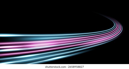 Hermoso fondo de línea de velocidad de luz sobre fondo negro Ilustración vectorial de diseño abstracto