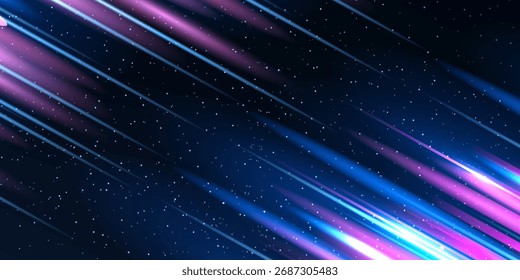 Hermoso fondo de línea de velocidad de luz sobre fondo negro Ilustración vectorial de diseño abstracto