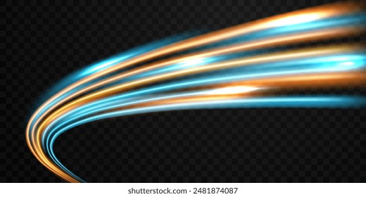 Wunderschöne Lichtgeschwindigkeitslinien Hintergrund auf abstraktem Design Vektorillustration