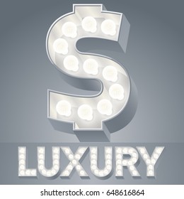 Beautiful light up vector alphabet. Letter S
