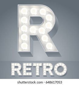 Beautiful light up vector alphabet. Letter R