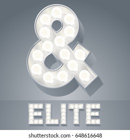 Beautiful light up vector alphabet. Symbol