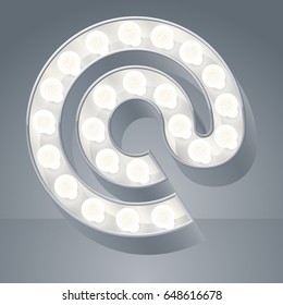 Hermosa luz en el alfabeto vector. Símbolo
