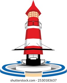 Beautiful lighthouse design vector used for images related to beaches, oceans, vacations and more