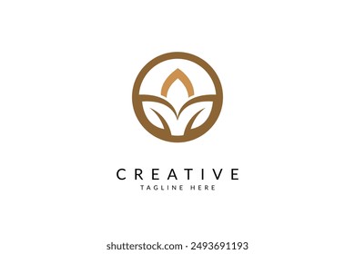 Beautiful lily logo vector icon illustration. Lotus logo 