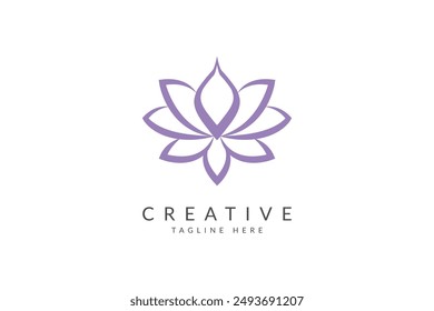 Beautiful lily logo vector icon illustration. Lotus logo 