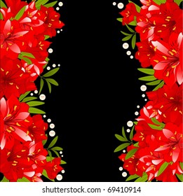 Beautiful Lily on the background. Vector