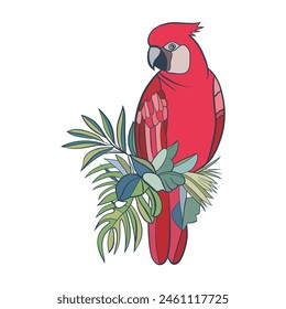 Beautiful line art of exotic birds.