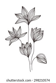 Beautiful line art flower 