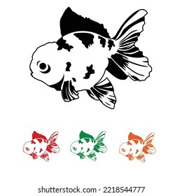 Beautiful line art of gold fish vector illustration.