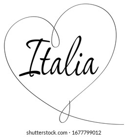 Beautiful, Line, Art, Heart, Vector Illustration