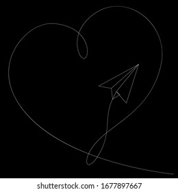 Beautiful, Line, Art, Heart, Vector Illustration