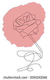 
Beautiful line art, rose with imitation of aquarelle. Suitable for logo or design of creams and fragrance.