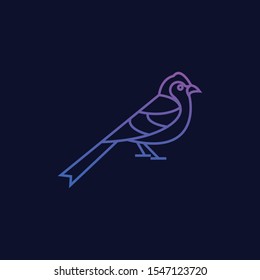 Beautiful Line Art Sparrow Illustration Design Template. Bird vector This is a minimal icon that is great for pet logos, bird lovers.