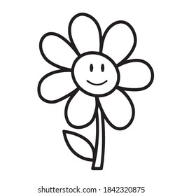 A beautiful line art sunflower