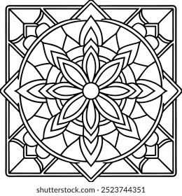 Beautiful line art vector tiles design 