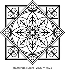 Beautiful line art vector tiles design