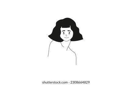 Beautiful Line Art women vector design