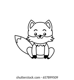 beautiful line cute animals with expression face
