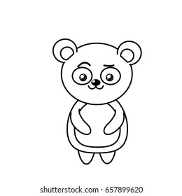 beautiful line cute animals with expression face