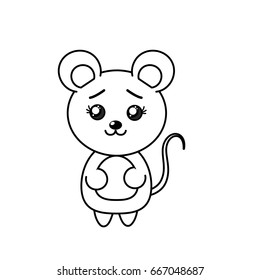 beautiful line cute animals with expression face