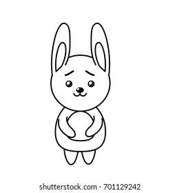 beautiful line cute animals with expression face