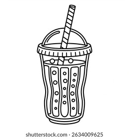 A beautiful line drawing of a soda coloring page