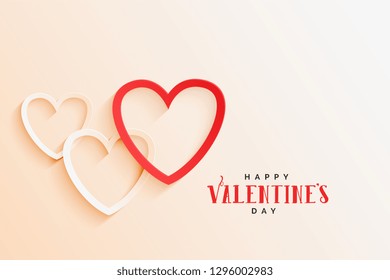 beautiful line hearts elegant valentines day background
