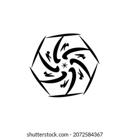 beautiful line pattern inspiration from ninja combat tools
