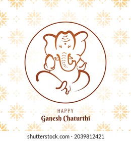 Beautiful Line Style Ganesh Ji Design For Ganesh Chaturthi