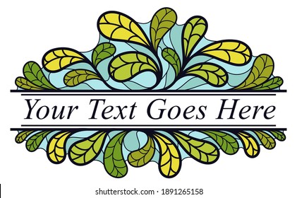 Beautiful linear floral vector design isolated on white, leaves and branches elegant text divider border element for layouts, fashion style classical emblem, luxury vintage graphics.