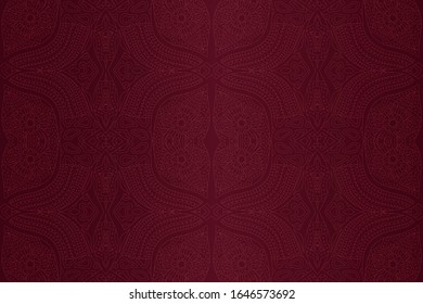 Beautiful linear illustration with abstract seamless pattern on the purple background