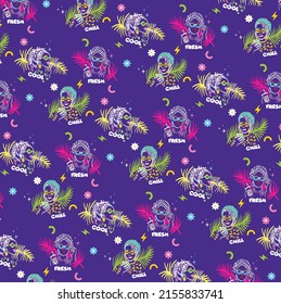 Beautiful linear modern girl pattern