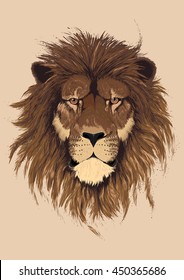 Beautiful lion artwork. Detailed.African predator.