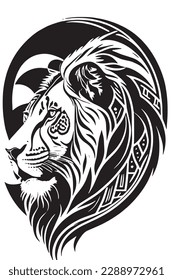 The beautiful lion face vector design