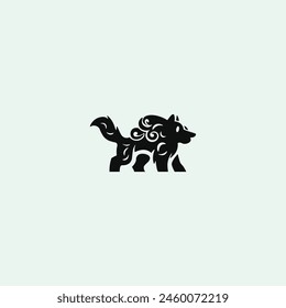 Beautiful lion logo template in simple style.